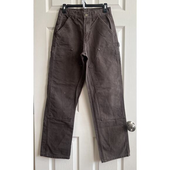 CARHARTT Loose Straight Washed Duck Double-Front Dungaree Cargo Jeans 28x32 - Picture 3 of 13